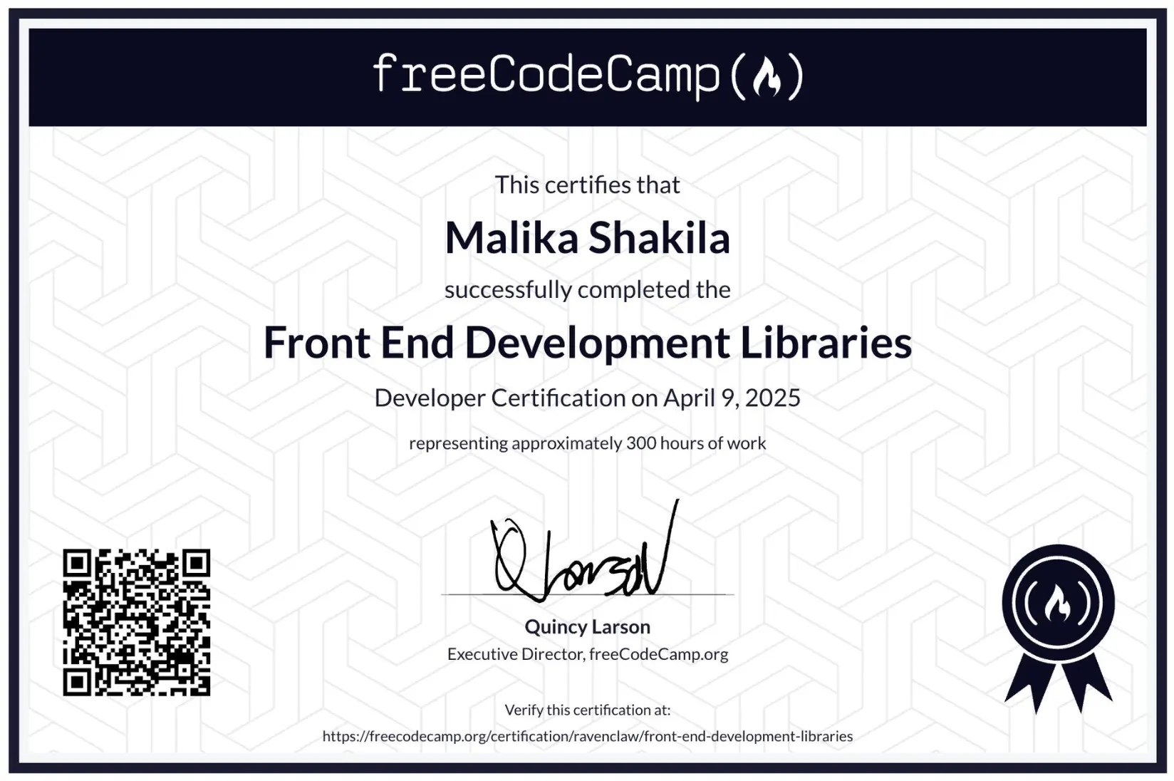 Frontend Development Expert trophy